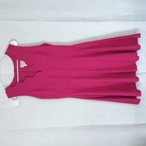 Love Ady Berry Pink Scalloped Neck Fit and Flare Dress Size Large